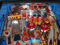 Image # 49266: Lethal Weapon 3 Upper Playfield 
(The blue plastic light shield in the lower left corner of this image is not original.)