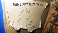Image # 69455: Lightning Ball Backglass Name Unit Adjustment Chart 
(Located inside the backbox. Serial number M18463.)