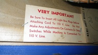 Image # 69454: Lightning Ball Notice to Operator 
(Located inside the backbox. Serial number M18463.)