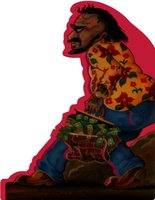 Image # 31328: Lights...Camera...Action! Backbox 'Bad Guy' Animated Character 
(Actual size 178 mm x 230 mm.)