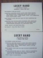 Image # 26295: Lucky Hand Instruction Cards