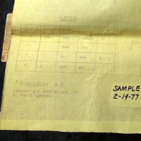 Image # 53398: Lucky Hand Sample Game - Schematic Detail 
(From a sample game with serial number 1004S. The date at the right was handwritten in a square area of the schematic that is without shading. It is not a note affixed to the schematic.)