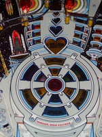 Image # 35723: The Machine: Bride of Pin�bot Playfield - Detail 
(Diamond Plate playfield. Serial Number 50002 I668977.)