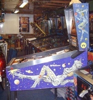 Image # 35726: The Machine: Bride of Pin�bot Cabinet - Right 
(Diamond Plate playfield version. Serial Number 50002 I668977.)