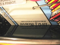 Image # 37054: The Machine: Bride of Pin�bot Diamond Plate Marking 
(Diamond Plate playfield.)