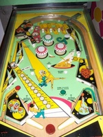 Image # 35331: Bally Hoo Engineering Prototype Playfield 
(The game pictured has no serial number. It was made as the next step after the whitewood stage of development.)