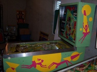 Image # 35335: Bally Hoo Engineering Prototype Cabinet - Right 
(The game pictured has no serial number. It was made as the next step after the whitewood stage of development.)