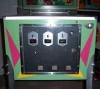 Image # 35336: Bally Hoo Engineering Prototype Cabinet - Front 
(The game pictured has no serial number. It was made as the next step after the whitewood stage of development.)