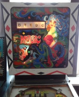 Image # 60221: Magic Illuminated Backglass 
(The cabinet was described to us as formica.)