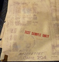 Image # 67448: Majorettes Sample Game - Schematic Date 
(The schematic information has been obscured. The date stamped in red is 'May 14 1964'. From the game with serial number 01006 S.)