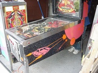 Image # 17911: Mars God of War Early Production Cabinet 
(This game is serial number 1043, the 44th game produced.)