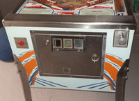 Image # 83040: Mars Trek Early Production Cabinet - Front 
(The metal plate surrounding the start button does not appear on the game in the flyer.)