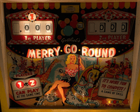 Image # 77195: Merry-Go-Round Illuminated Backglass 
(The backbox has been repainted.)