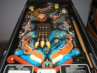 Image # 26032: Meteor Playfield 
(The spinning target is not original to this game.)