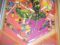 Image # 15067: Middle Earth Pre-Production Lower Playfield 
(This is from Pre-Production Game #4 having a serial number of 0084 and a white cabinet.)