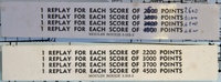 Image # 63459: Moulin Rouge Early Production - Score Card Strips 
(From the game with serial number 19267.)
