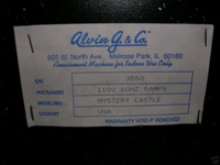 Image # 33751: Mystery Castle Serial Number 
(Serial number 3550.)