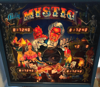 Image # 76087: Mystic Early Production Illuminated Backglass 
(Serial number EMY 1011.)