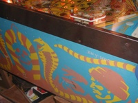 Image # 10509: Mystic Early Production Cabinet 
(This is from the game with serial number EMY1060 (shown in the upper right of the cabinet), the 60th game produced.)