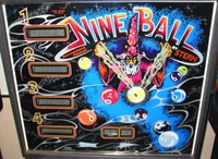 Image # 23929: Nine Ball Backglass 
(Cabinet has been repainted.)