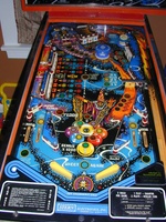 Image # 31364: Nine Ball Playfield 
(The flippers and flipper mechanisms shown here are from another manufacturer. Serial number 1551.)