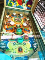 Image # 79151: Oasis Playfield 
(The cabinet has been stripped of its paint.)