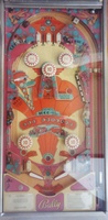 Image # 6552: Old Chicago Early Production Playfield 
(This is an orange version of the playfield from game serial number 1009, the 9th game produced.)