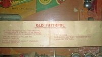 Image # 62018: Old Faithful Instruction and Score Card 
(Serial number 021367 OF.)