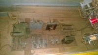 Image # 62032: Old Faithful Inside Cabinet 
(The pendulum is missing from the tilt assembly. The cabinet has been repainted. Serial number 021367 OF.)