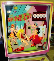 Image # 22924: Op-Pop-Pop Backglass 
(This add-a-ball version has no replay window.)