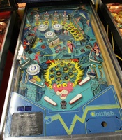 Image # 67666: Pink Panther Playfield 
(The pop bumper cap designs are not identical in their placement as compared to the manufacturer's flyer.)