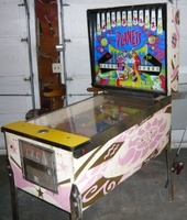 Image # 42738: Planets Cabinet - Right 
(The pop bumpers are not original to this game. The center spinning disk came from the factory with only one post on it. From the game with numbers 99609 and 99611.)