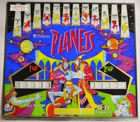 Image # 69185: Planets Backglass 
(From the game with cabinet serial number 99612.)
