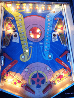 Image # 82017: Planets Illuminated Playfield - Two Spinning Posts 
(Serial number 99545.)
