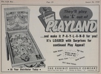 Image # 64143: Playland! Cash Box Ad 
(Cash Box, Aug-26-1950, page 25)