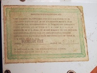 Image # 66836: Pleasure Isle Manufacturer Certificate 
(The serial number on this playfield appears to be 0?134 or 0?194. The cabinet has serial number 08195.)