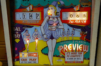 Image # 75509: Preview Illuminated Backglass 
(This game has a repainted cabinet but is presented here to show its other features.)