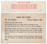 Image # 79665: Race the Clock Instruction Card and Score Card