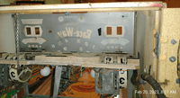 Image # 83192: Race-Way Upper Backglass - Reverse 
(There is no 'TILT' silkscreened. The words 'GAME OVER' can be seen for each player.)