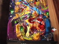 Image # 31926: Radical! Prototype Upper Playfield 
(This view shows the extra slingshot kicker not present in production games. The playfield is Diamondplated.)