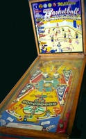 Image # 5513: Basketball Full View 
(The small white posts located on the outside ends of rebound bumpers #9 and #10 are not original to this game. The factory originally installed white flipper-shaped bumpers in these places.)