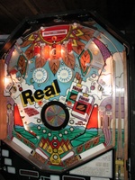 Image # 22285: Real Playfield 
(For unknown reasons, the cigarette references were colored over with reddish marker before mylar was applied.)