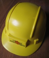 Image # 49128: Red & Ted's Road Show Promo Hard Hat 
(This hat is the same size as the ones on the playfield but is missing screw holes.)