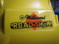 Image # 49130: Red & Ted's Road Show Promo Hard Hat 
(This hat is the same size as the ones on the playfield but is missing screw holes.)