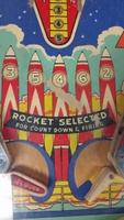 Image # 65816: Rocket Early Production Playfield - Detail 
(The right flipper is not original to this game. Serial number 45907.)