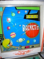 Image # 72398: Rocket III Early Production Backglass 
(Serial number RO 1091.)