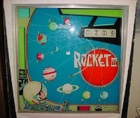 Image # 31900: Rocket III Backglass 
(Serial number 2210.)
