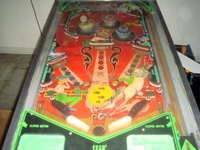 Image # 45091: Rodeo Playfield 
(The three drop targets are shown in the dropped position.)