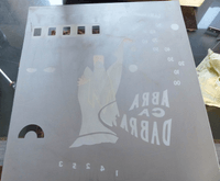 Image # 76436: Abra Ca Dabra Sample Game - Backglass - Reverse 
(This is actual glass, not plexiglass. Serial number 01003 S.)