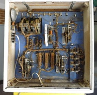 Image # 46587: Bazaar Inside Backbox 
(The jack located just below the bell and the white wiring to it were added by a game owner to disable the bell as needed.)